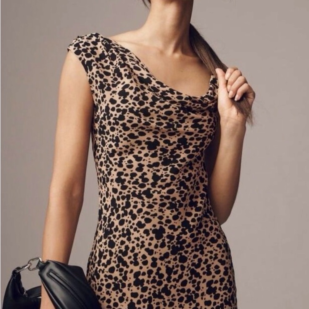 Reformation Asymmetrical Leopard Print Dress